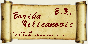 Borika Milicanović vizit kartica